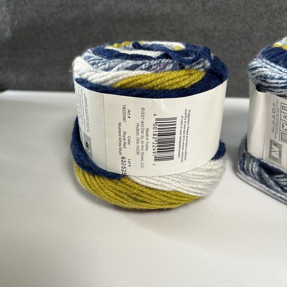 Big Twist Freelance Yarn, Royal Red Mustard White Multi Blue 312 yards - Picture 4 of 4
